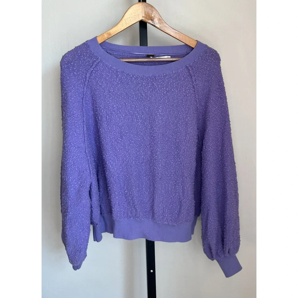 Free People Lavender Knit Sweater Small Cozy Textured